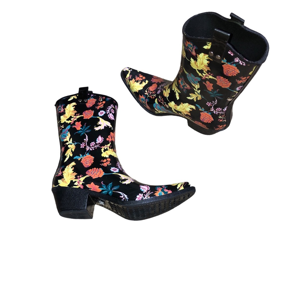 Nomad Yippy Western Cowboy Pointed Toe Floral Rain Boots Sz 11 - Picture 14 of 14